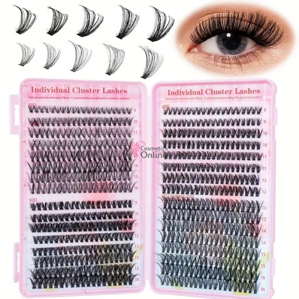 Gene false  smocuri Beautyful Eyelash DUO 30-50D de D /0,15 /9-16mm PINK-640 + 1 Penseta metalica